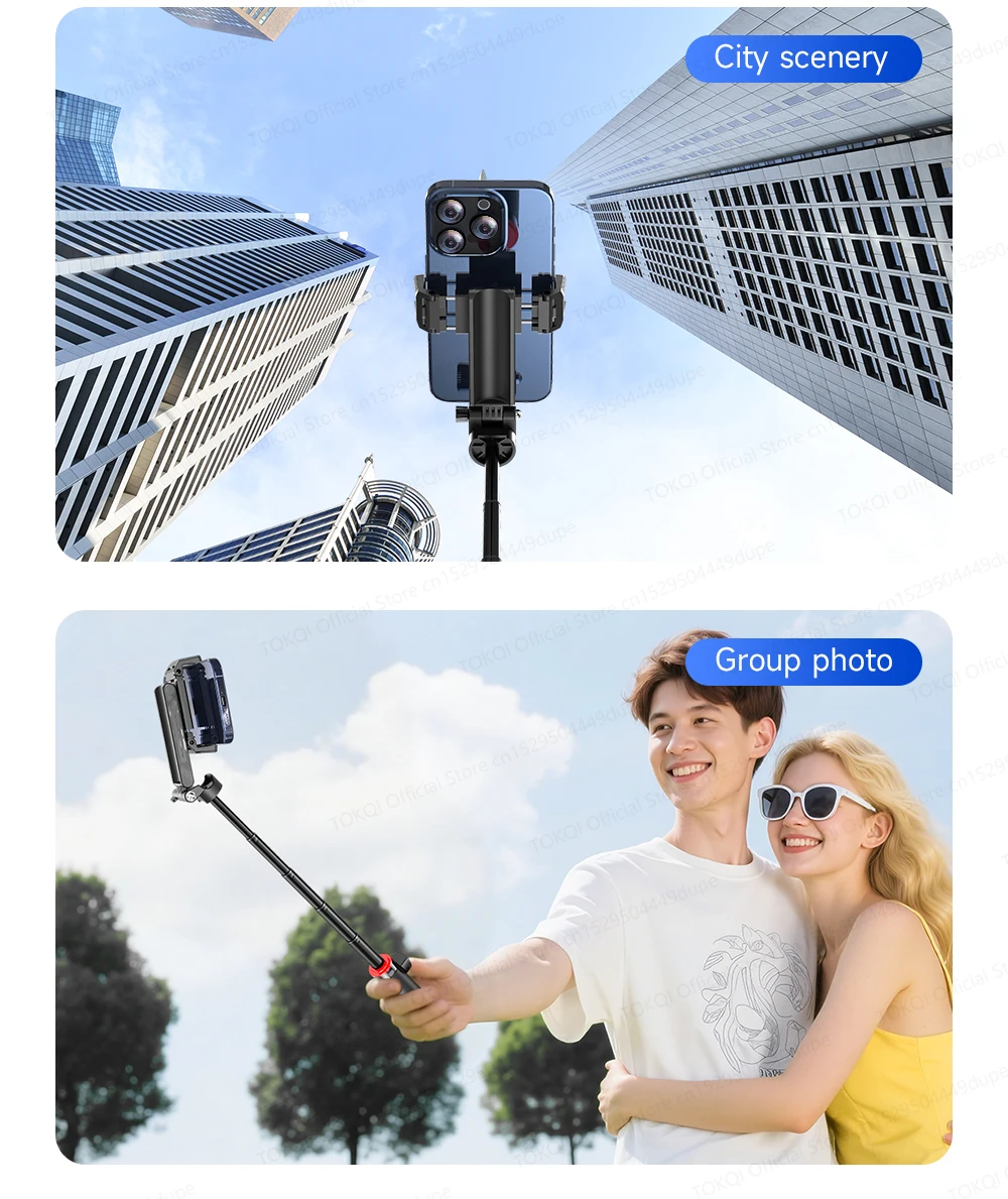 AXNEN Mini Selfie Stick Tripod 66.9'' Extendable Cellphone Holder for Smartphones Shooting Vlog with Zoom Portable F07 Quadrapod