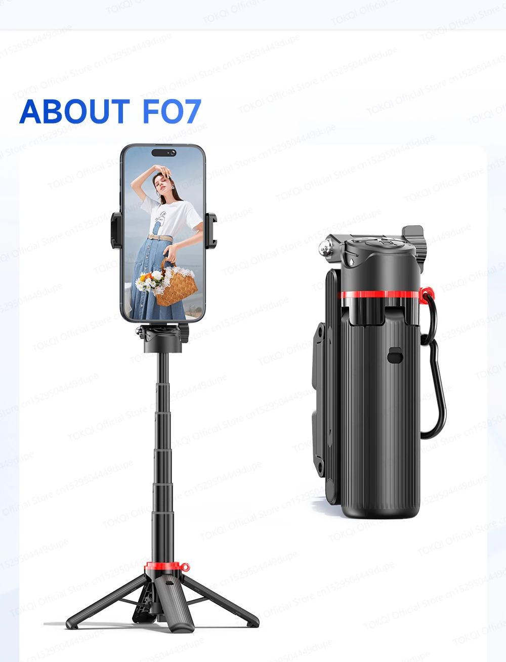 AXNEN Mini Selfie Stick Tripod 66.9'' Extendable Cellphone Holder for Smartphones Shooting Vlog with Zoom Portable F07 Quadrapod