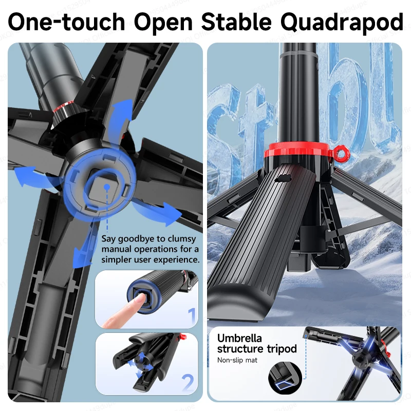 AXNEN Mini Selfie Stick Tripod 66.9” Extendable Cellphone Holder for Smartphones Shooting Vlog with Zoom Portable F07 Quadrapod AXNEN Mini Selfie Stick Tripod 66.9'' Extendable Cellphone Holder for Smartphones Shooting Vlog with Zoom Portable F07 Quadrapod