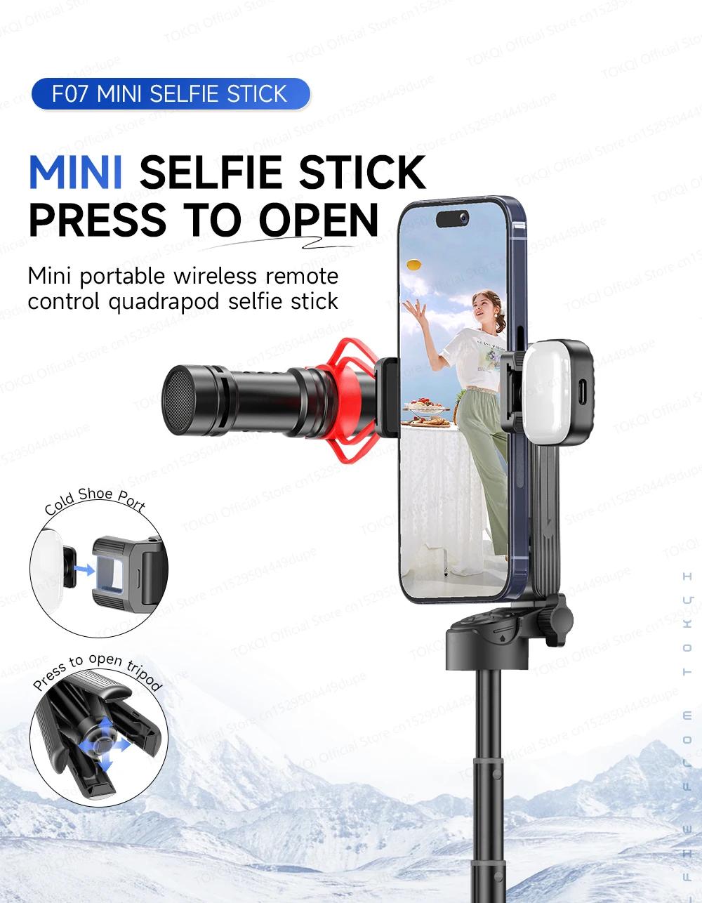 AXNEN Mini Selfie Stick Tripod 66.9'' Extendable Cellphone Holder for Smartphones Shooting Vlog with Zoom Portable F07 Quadrapod