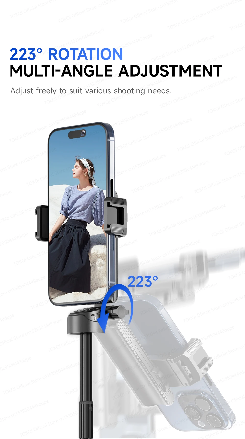AXNEN Mini Selfie Stick Tripod 66.9'' Extendable Cellphone Holder for Smartphones Shooting Vlog with Zoom Portable F07 Quadrapod