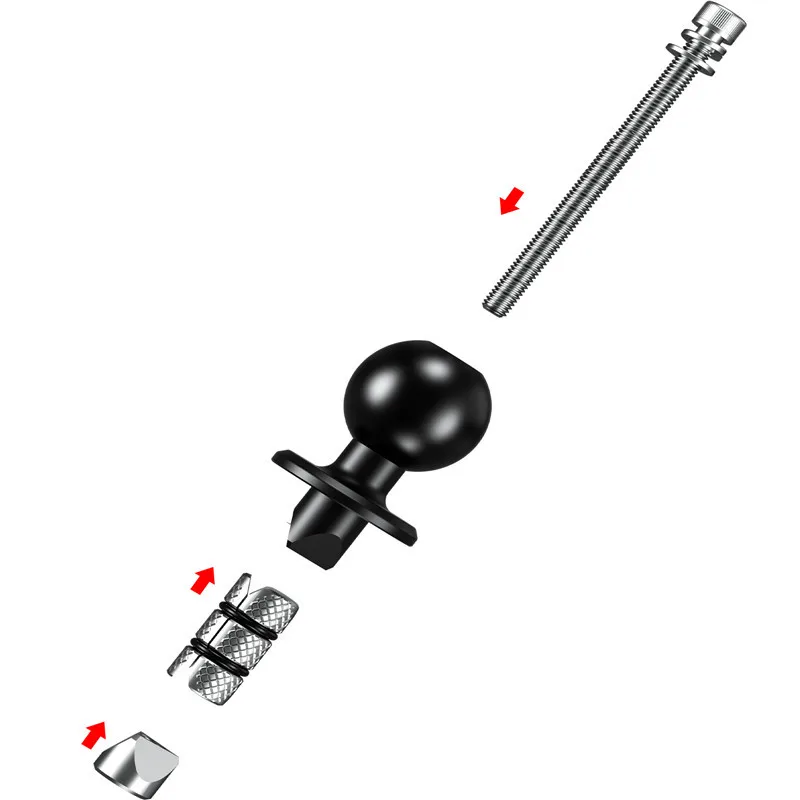 Motorcycle Bike Mount Black Fork Stem Base with 17mm 25mm Ball Head for GoPro insta360 Ball Mount Adapter Mobile Phone Holder