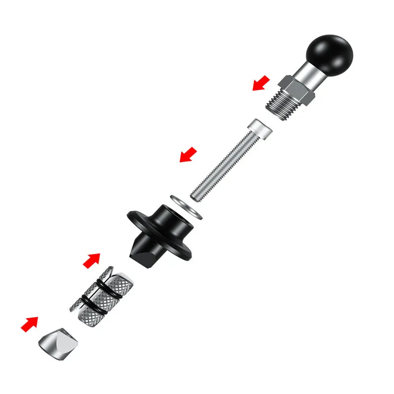 Motorcycle Bike Mount Black Fork Stem Base with 17mm 25mm Ball Head for GoPro insta360 Ball Mount Adapter Mobile Phone Holder