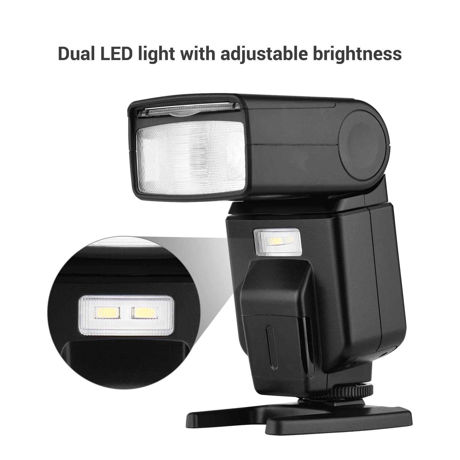 Andoer Universal Flash Speedlite GN40 Adjustable LED Fill Light On-camera Flash for Canon Nikon Olympus Pentax DSLR Cameras