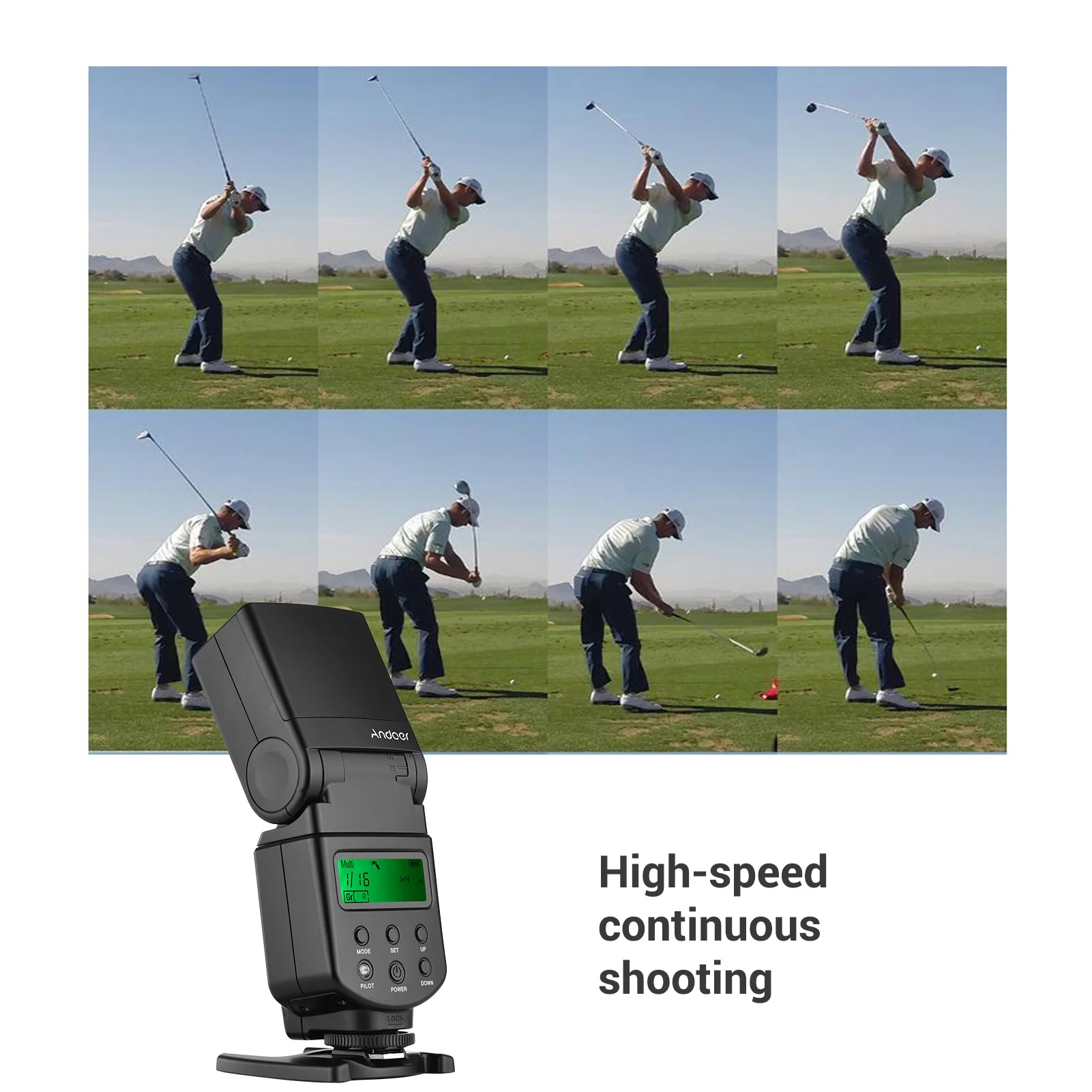 Andoer Universal Flash Speedlite GN40 Adjustable LED Fill Light On-camera Flash for Canon Nikon Olympus Pentax DSLR Cameras