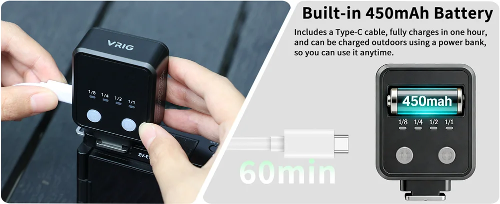 VRIG Retro Camera Flash Speedlite for Sony ZV1 Ricoh GR3 Fujifilm XT5 Nikon Z30 Mini LED Constant Light Universal Hot Shoe Flash