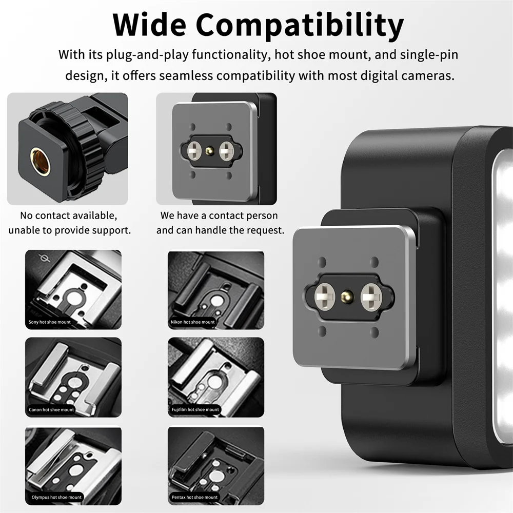 VRIG Retro Camera Flash Speedlite for Sony ZV1 Ricoh GR3 Fujifilm XT5 Nikon Z30 Mini LED Constant Light Universal Hot Shoe Flash